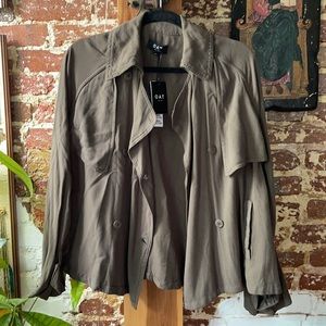 UO Urban Outfitters Oat New York fem short trench coat jacket in khaki green XS